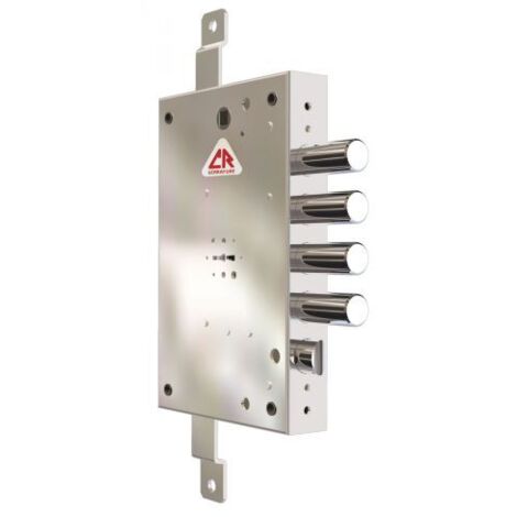 Serratura di Sicurezza Infilare Planare in Metallo Modello C.R. 7056/28 con Doppia Cilindrata Tripla + Scritto, IP 28/60 mm, Adatta per Applicazioni Destra/Sinistra