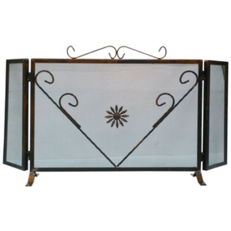 PARASCINTILLE ANTICO A TRE ANTE IN FERRO BATTUTO CM. 92X42H (1/3)