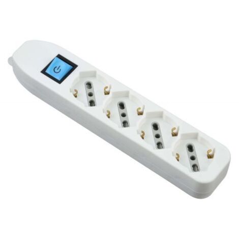 MULTIPRESA 4P BIP/SCHUKO+INTERR S/CAVO BIANCO FIG.9 (1/3)
