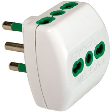 FANTON Adattatore triplo VERTICAL SYSTEM spina italiana 2P+T 16A a 3 prese bipasso - 87180 (1/3)