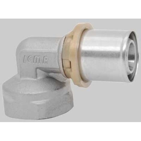RACCORDO CURVO FEMMINA A PRESSARE - 16 x 3/4