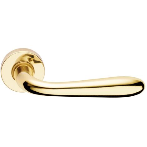 MANIGLIA PORTA BLINDATA ROSETTA TONDA 'GOCCIA' Sx - cromo satinato