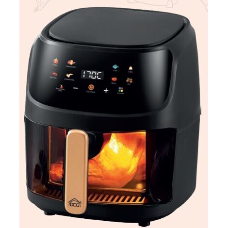 Friggitrice ad aria 8lt digitale 1350w fr3608bd dcg nera con finestra
