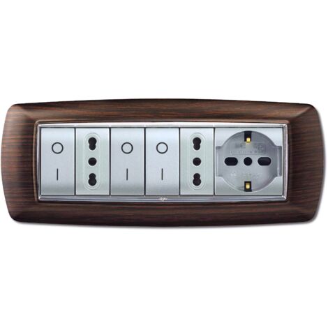 PLACCA LIFE MOD. LIVING PLAST. WENGE 7P ELETTROCANALI PZ 1,0