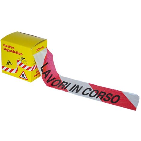 NASTRO SEGNALETICO 'LAVORI IN CORSO' cm 7 x mt 200
