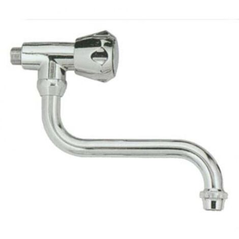 Rubinetto a vite lavello a parete ottone cromato 1/2m