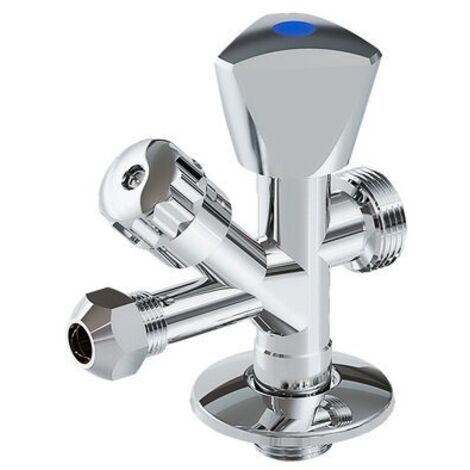 RUBINETTO COMBINATO SOTTOLAVABO - LAVATRICE 1/2 x 3/4 x 3/8 x 10 cromo
