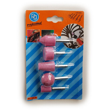 Mole su perno in corindone abrasivo rosa per trapano, diametro 6mm (1/3)