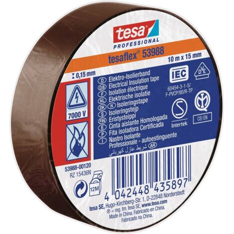 NASTRO ISOLANTE 'PROFESSIONAL 53988' mm. 15 x 10 mt - marrone (1/2)