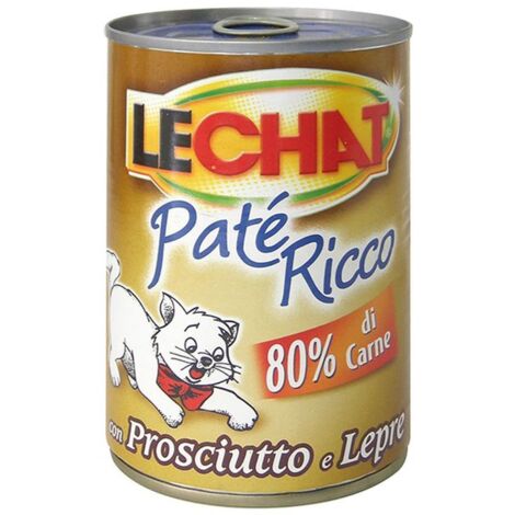 LeChat Gatto Adult Paté 400gr ricco con Prosciutto e Lepre