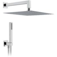 KIT SOFFIONE DOCCIA QUADRO L. 250x250 - Braccio L. 350 mm