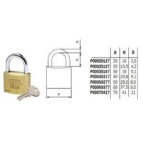 ISEO P700 LUCCHETTO CITY ARCO 20MM OTTONE