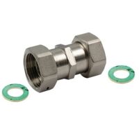 Raccordo diritto ff con girello e guarnizione piana 3/4 x 3/4