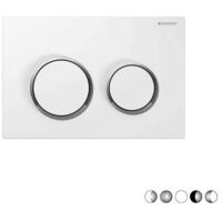 PLACCA DI COMANDO 2 TASTI OMEGA 20 Nero Anelli Cromo
