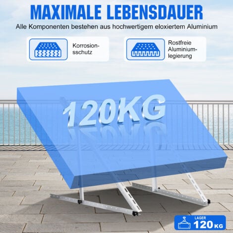 ECO-WORTHY 45" (114cm) Solarpanel-Neigungshalterungen mit einstellbarem Winkel für Boot, Wohnmobil, Dach, Off-Grid-System (45-Zoll-Lange)2 Stück