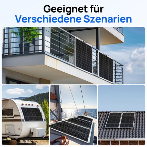 ECO-WORTHY 130W 12V Flexibel Solarpanel Mono Solarmodul Charger für Wohnmobile Camper Van Boote und Balkonkraftwerk