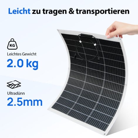 ECO-WORTHY 130W 12V Flexibel Solarpanel Mono Solarmodul Charger für Wohnmobile Camper Van Boote und Balkonkraftwerk
