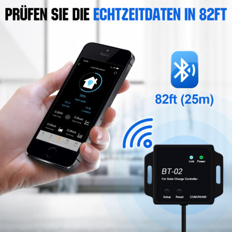 ECO-WORTHY Bluetooth Modul für MPPT Solar Laderegler, mit 82ft drahtloser Fernbedienung, Echtzeitüberwachung und RJ45 Kommunikationsanschluss, BT-02 RS485