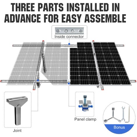 ECO-WORTHY verstellbare Solarmodul halterung für Solarpanel bis zu 4 Solarmodule