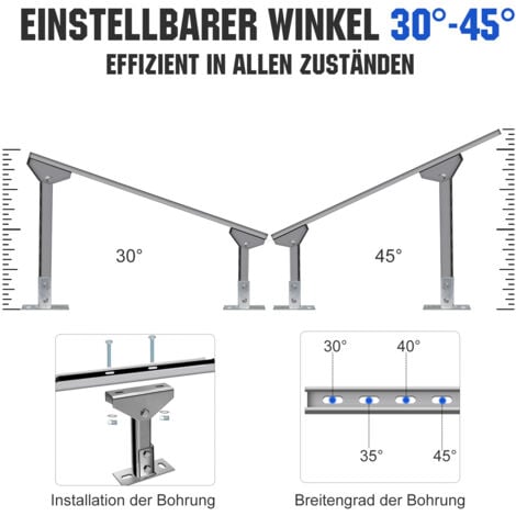 ECO-WORTHY verstellbare Solarmodul halterung für Solarpanel bis zu 4 Solarmodule