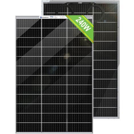 ECO-WORTHY 120W/240W Bifaziale Solarpanel Glas-Glas Solarmodul Monokristallin 12V Solarpanel Kit 2 Stück 120W