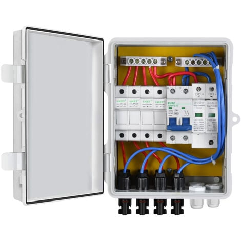[NEUWERTIG] ECO-WORTHY 4-saitiger Solar Combiner Box überspannungsschutz Easy Connect For Solarpanel Kit