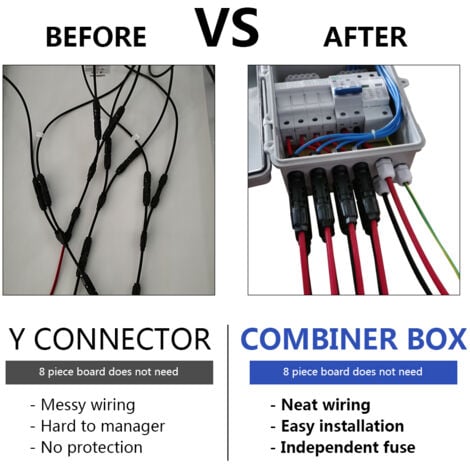 [NEUWERTIG] ECO-WORTHY 4-saitiger Solar Combiner Box überspannungsschutz Easy Connect For Solarpanel Kit