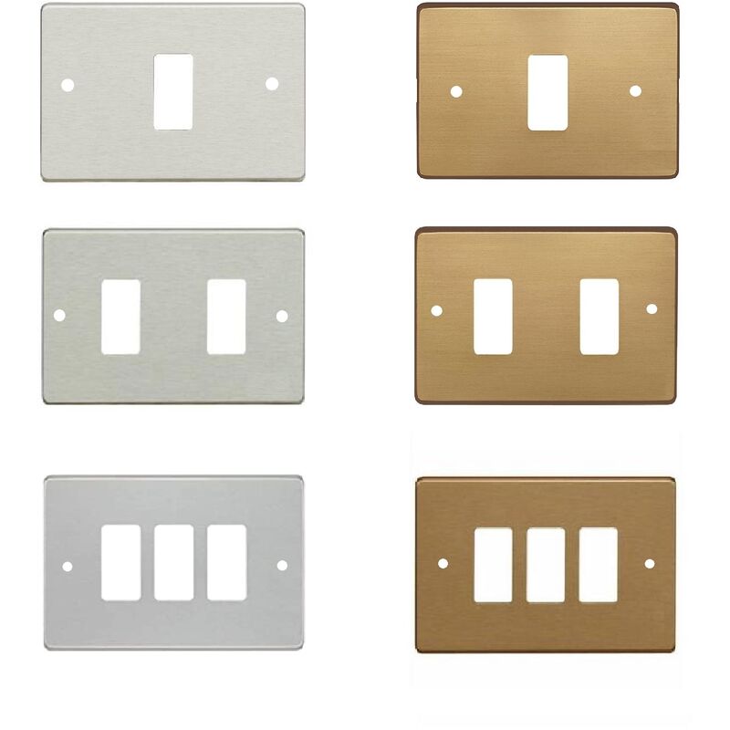 Placca In Alluminio Bronzo Legrand Molveno GL2000 - Per Prese Elettriche 3 Posti, Design Elegante