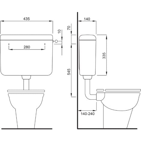 Cassetta di risciacquo esterna scarico wc zaino Iris Duo due scarichi tasti bagno