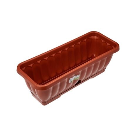 Vaso fioriera balconetta raccoglitore 50x18x16 plastica terracotta fiori piante