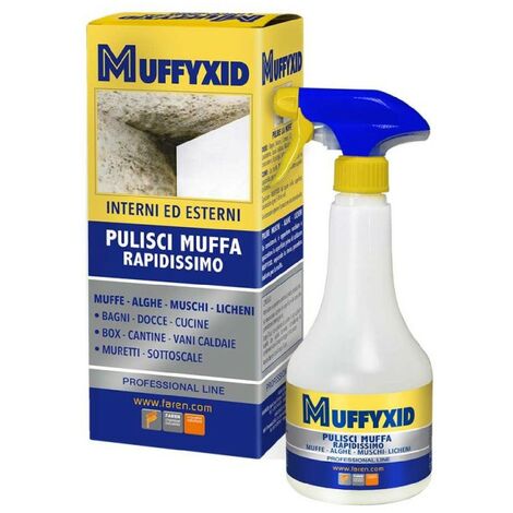 Mufficida spray Faren Muffyxid elimina muffe muschi alghe antimuffa rimuovi  macchie