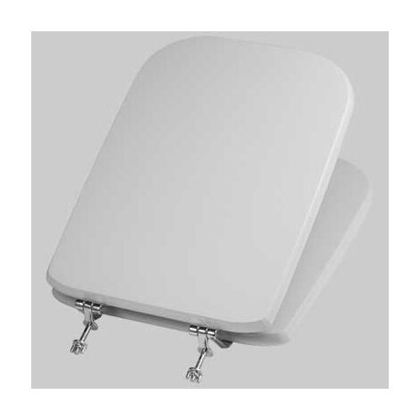 Tavoletta Wc Coprivaso WC Per Ideal Standard Conca - Cerniere Cromo, Bianco Brillante Cerniere Cromo Autoportanti