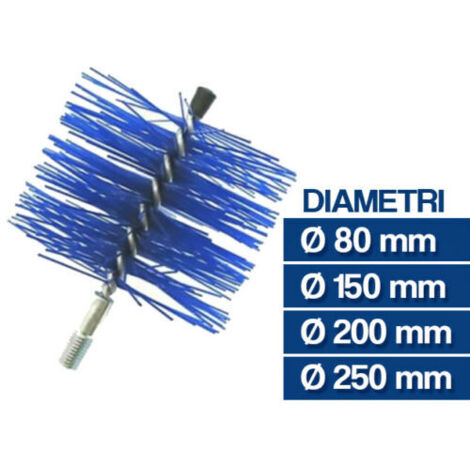 Scovolo nylon per stufe a pellet caldaia e canne fumarie diametro 80mm fuliggine