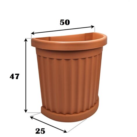 Matches21 Vaso A Pancia Per Piante – Per Giardino, Cimitero, Interni Ed Esterni, In Plastica Marrone, 40x15 Cm, Con Fori Di Drenaggio