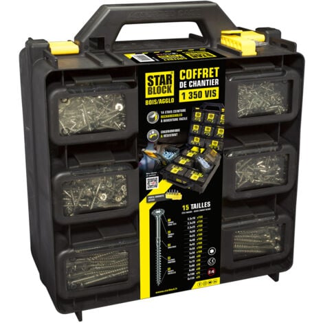 STARBLOCK Coffret 1 350 Vis bois/agglo – Torx® – 1350 pièces