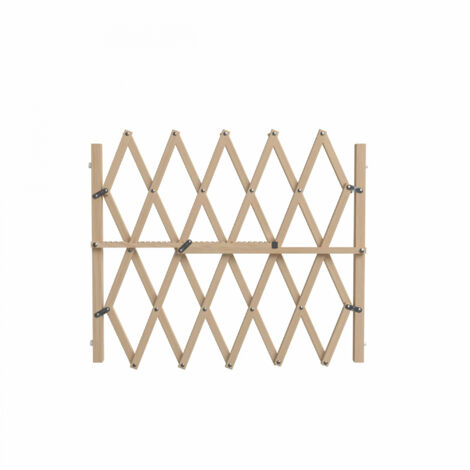 Nordlinger – Barrière extensible en bois FSC 83 cm – Ajustable de 65 à 104 cm – Système de fermeture à pression – Protection pour animaux