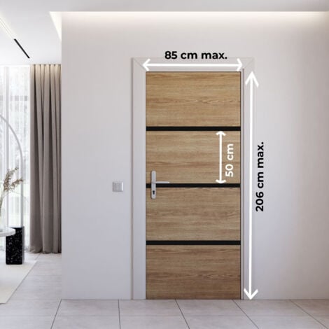 Kit rénovation porte décor chêne et profilés gris alu Préencollé