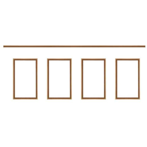 Nordlinger – Kit moulure décor 1 – Moulures murales en bois 100% FSC – Longueur 265 à 300 cm – Prêtes à poser pour soubassement