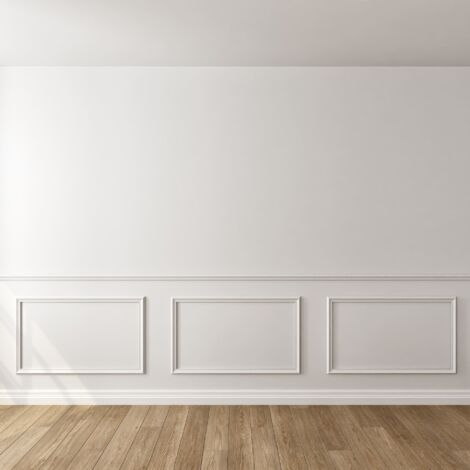 Nordlinger – Kit moulure décor 4 – Moulure murale bois 100% FSC – Longueur 320 à 400 cm – Prêtes à poser avec colle polyuréthane