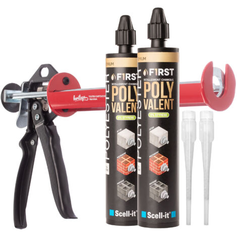 SCELL IT Pack Pistolet Heritage avec 2 Cartouches Scellement Chimique First300 Ton béton