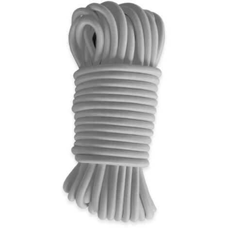 Cuerda elástica Gris 30 metros - Calidad Profesional TECPLAST 9SW - Cable elástico - Diámetro 9 mm