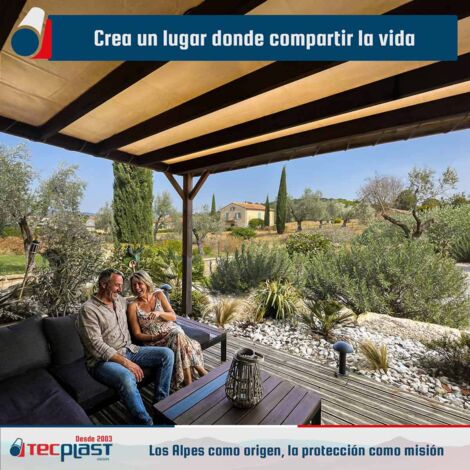 Telo Per Pergola Bianco Crema 2,5x3 M - Garantia De 5 Anni TECPLAST 506pr Copertura Impermeabile In Pvc Per Pergola Pergolato O Gazebo
