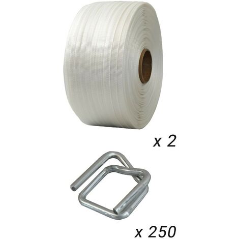 Produktbild von Geflochtenes Polyester-Umreifungsband 13mm X 1100m – TECPLAST FT, Bruchlast 350 Kg, UV-beständig, Für Schwere Lasten