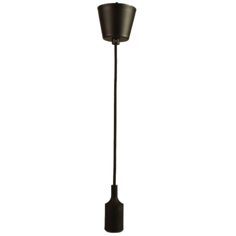 Jandei - Base de lampe suspendue, câble et douille de lampe Couleur noire Filetage E27 Lampe en plastique (1/3)