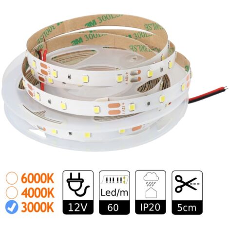 Jandei - Bande LED 12V 3000K 60leds IP20 SMD2835 Bobine 5 m Bande LED 12V (1/5)