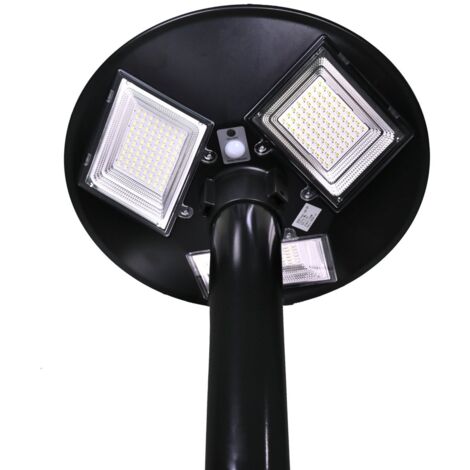 Réverbère solaire LED UFO 1500 Lumens 150W 6000K – Panneau polycristallin 15W – Capteur de mouvement IP65 – Installation sur poteau 76mm – Jandei
