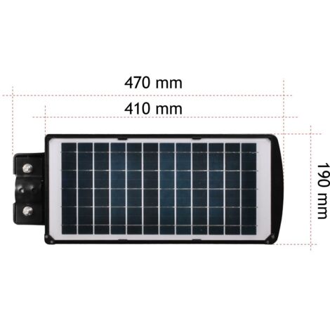 Jandei - Lampadaire solaire LED 60W avec capteur 950 Lm extérieur 120 LED 6500K Lithium-Ion avec télécommande Lampadaire solaire LED