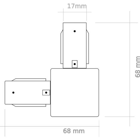 Connecteur LED Angle 90° Pour Rail Monophasé SILAMP - Blanc - Pour éclairage Sur Rail