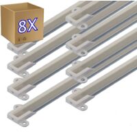 Jandei - 8x1 mètre. Profilé en aluminium pour bande LED de surface. 14x7mm. Profil pour bandes LED