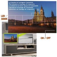 Jandei - Tableau avec 8 LED Cathédrale Saint-Jacques-de-Compostelle 60 x 40, 2 piles AA LED décorative